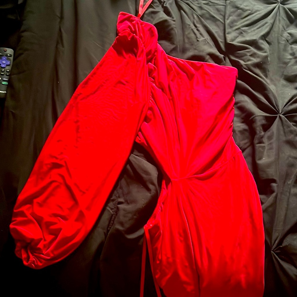 Saints 21 Red asymmetric top dress